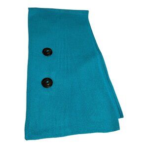 Noelle Turquoise Knit Wrap Shawl with Large Buttons 100% Acrylic